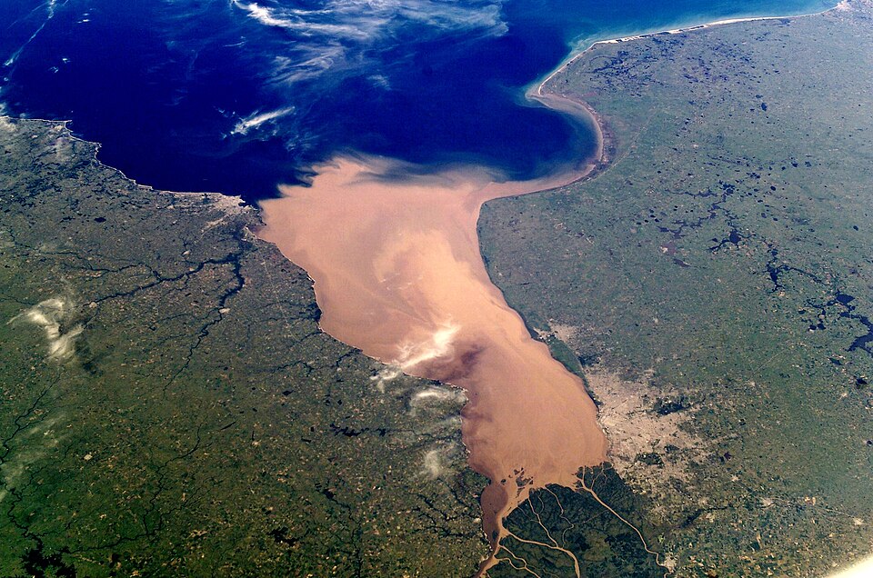 Aerial view of the Río de la Plata